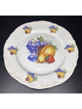Bavaria Germany Vintage Fruit Dessert Plate Salad Plate Grapes Pear Strawberry